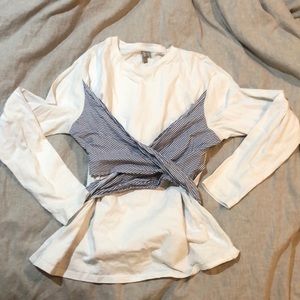 White t shirt with tie bando